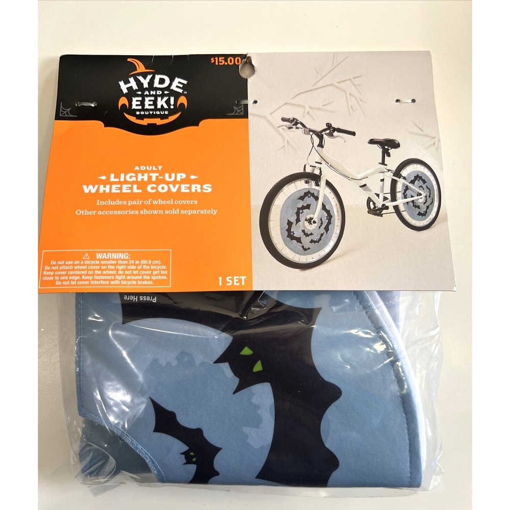 Hyde and Eek! Adult Light Up Bats Halloween Bicycle Wheel Cover New
